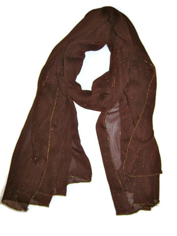 Scarf for women: dark brown shimmer