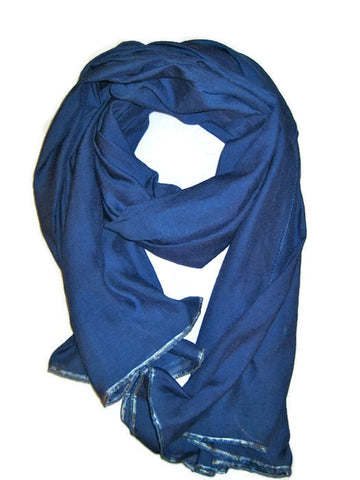 Winter scarf for women: blue cotton