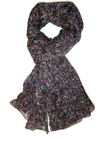 Purple summer scarf for women: floral design