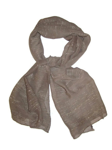 Scarf for women: light gray shimmer